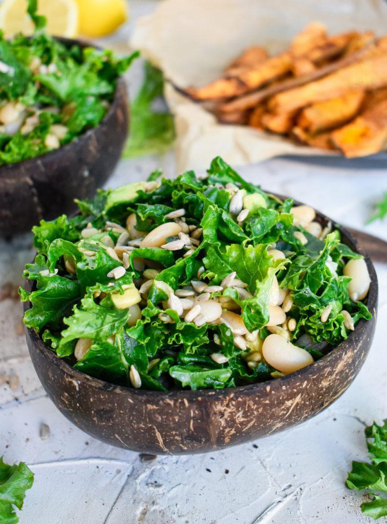 vegan lemon kale salad