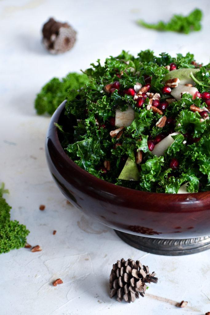 vegan winter kale salad