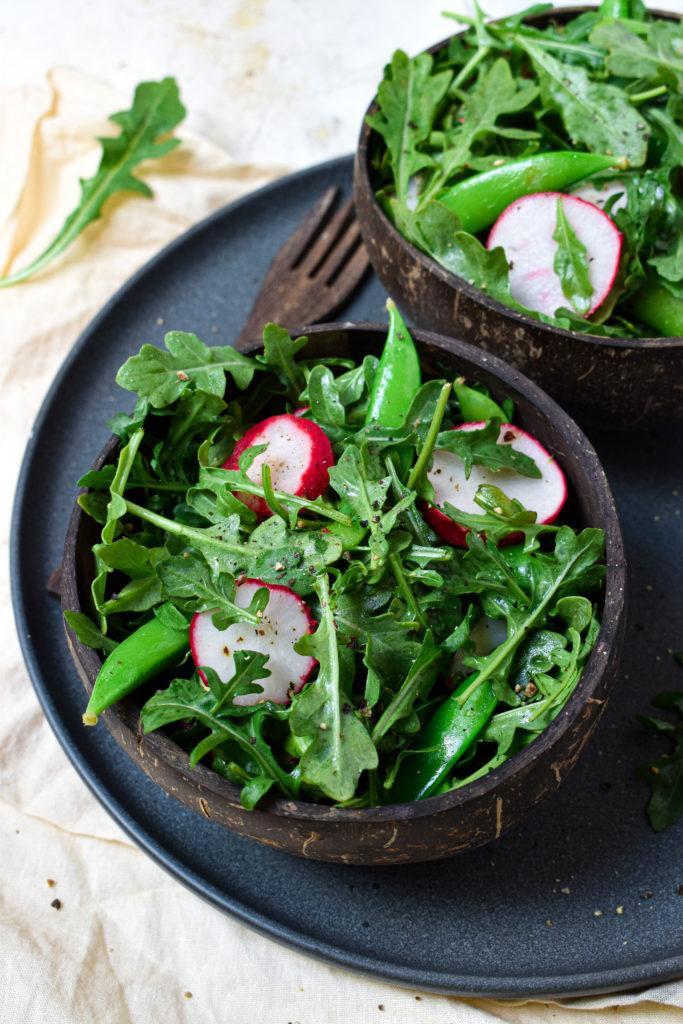 vegan arugula side salads with dressing