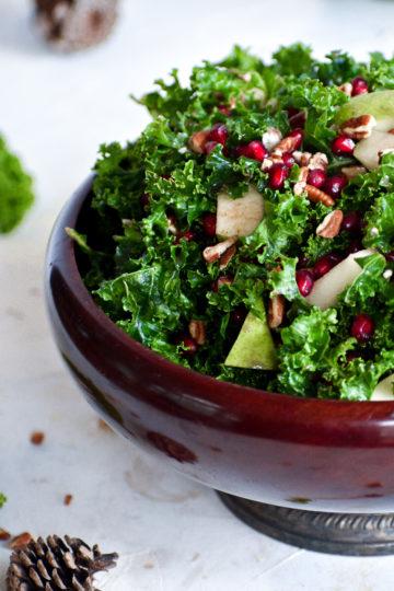 winter kale salad with fruit