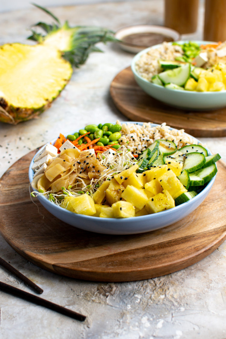 Sweet Ginger Tofu Poke Bowl - The All Natural Vegan