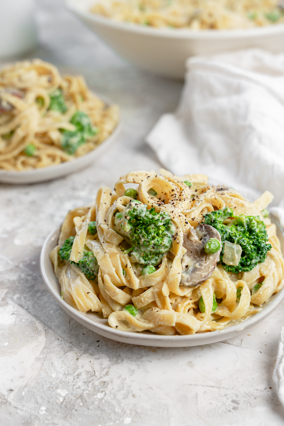 Fettuccine with Cauliflower Alfredo Sauce - The All Natural Vegan