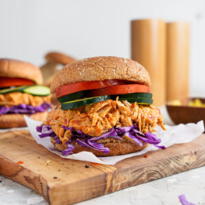 vegan jackfruit buffalo burger