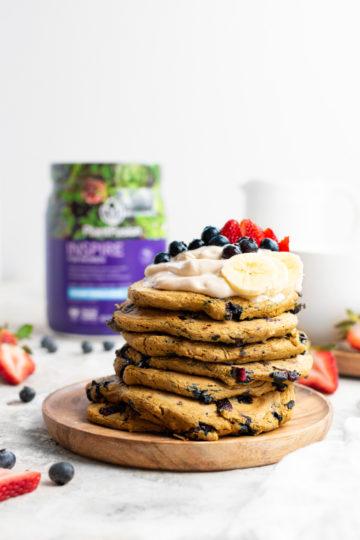 oatmeal blueberry protein pancakes