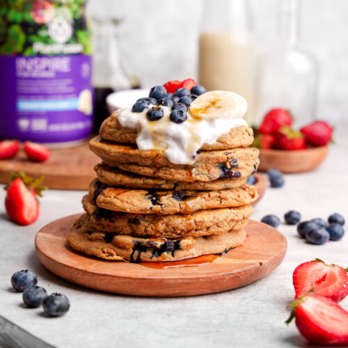 Gluten Free Blueberry Protein Pancakes - The All Natural Vegan