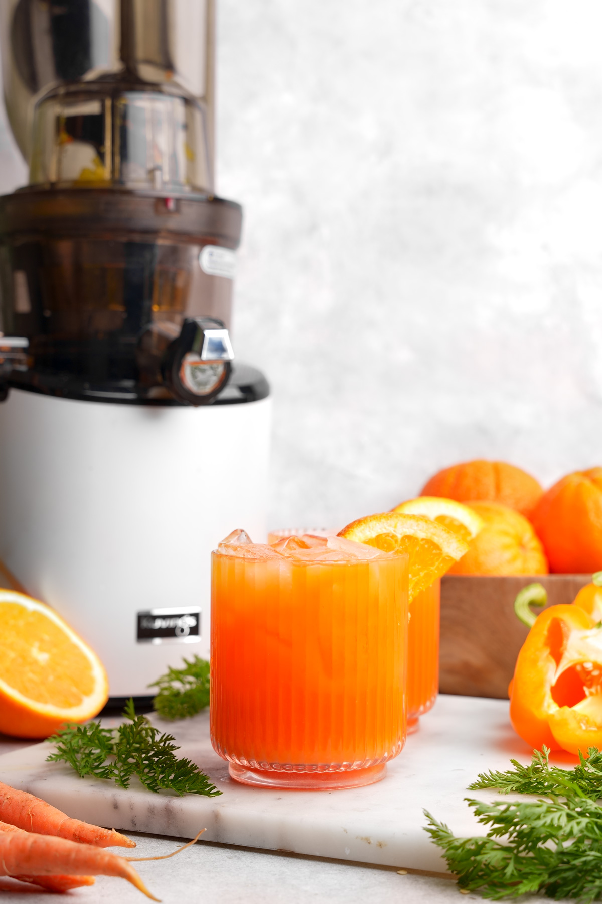 the sweet bell pepper juice with the kuvings juicer