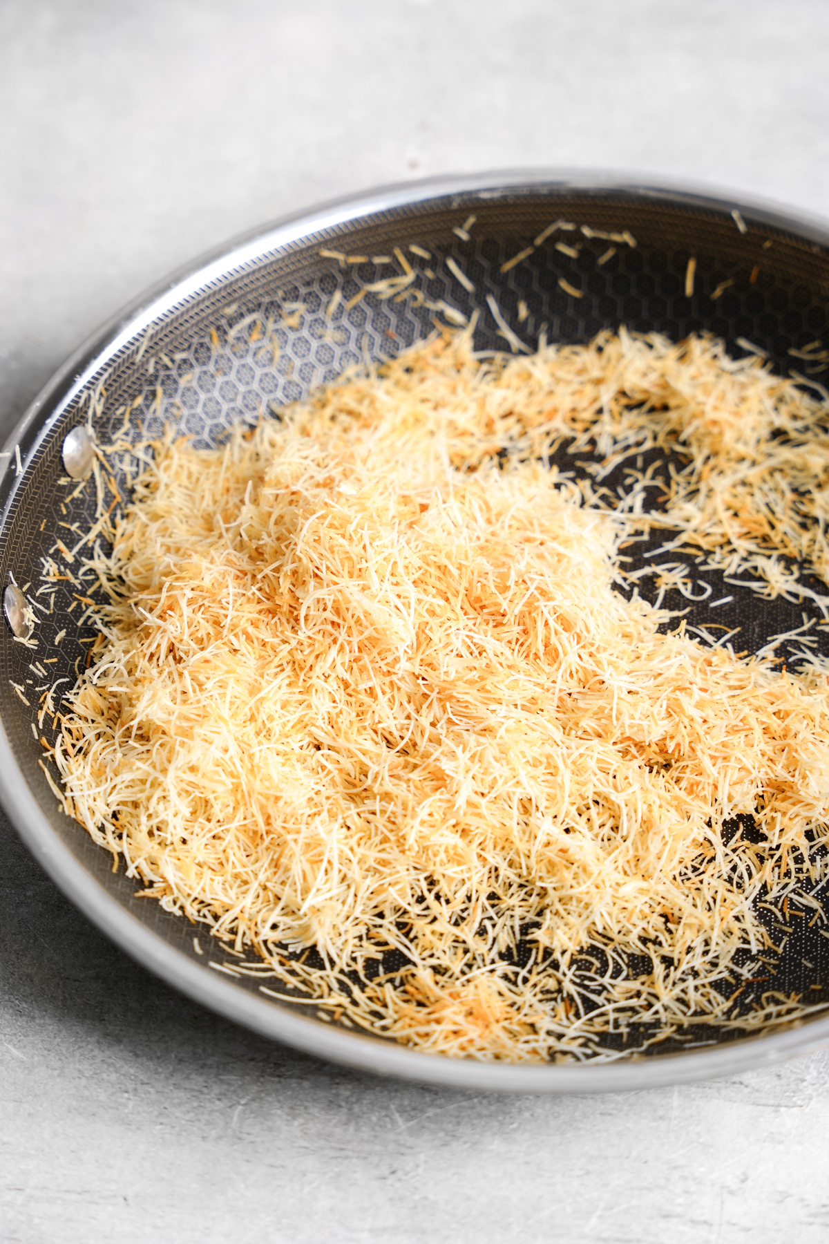 step 1 toasting the phyllo dough