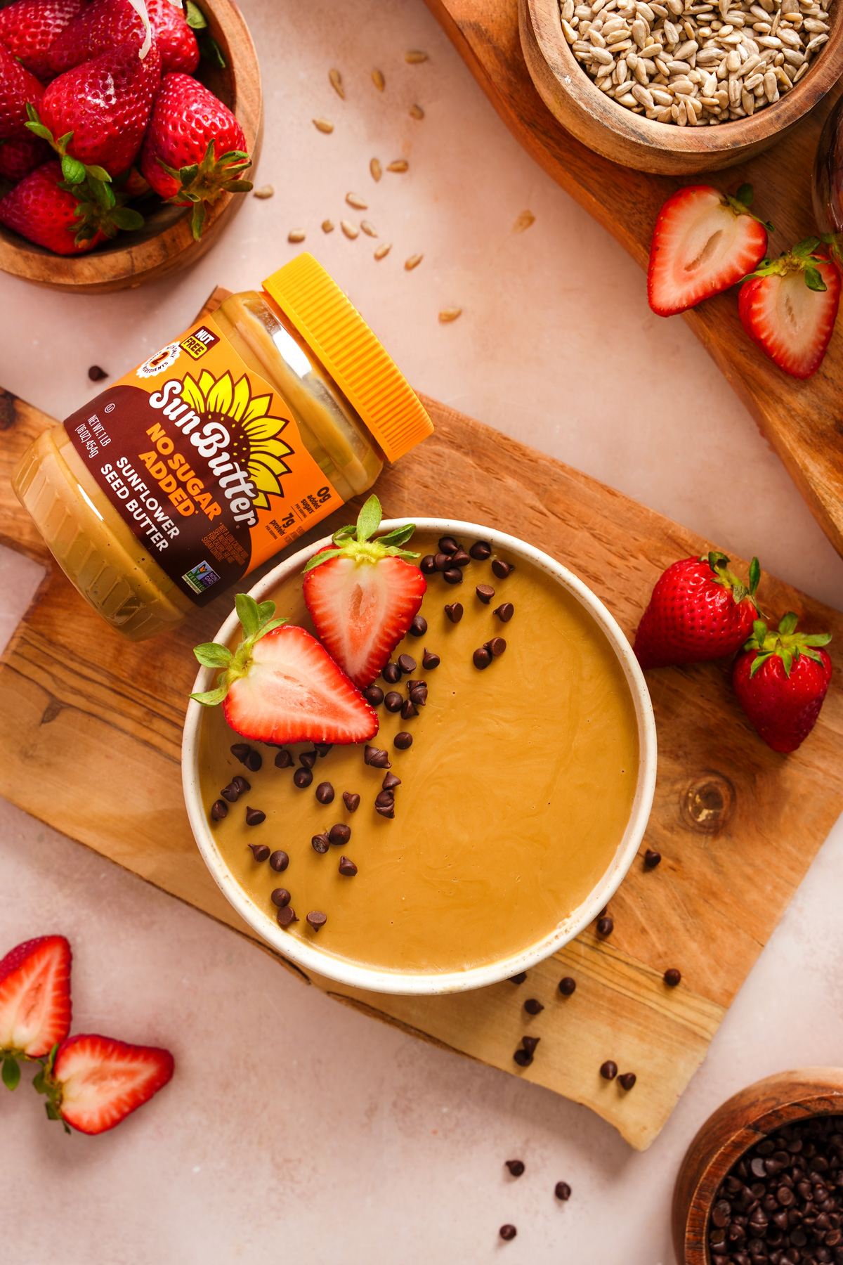 the vegan blended oats next to the sunbutter no sugar added sunflower seed butter