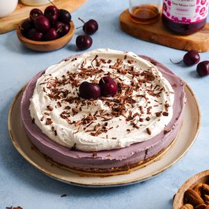 cherry almond cheesecake featured image